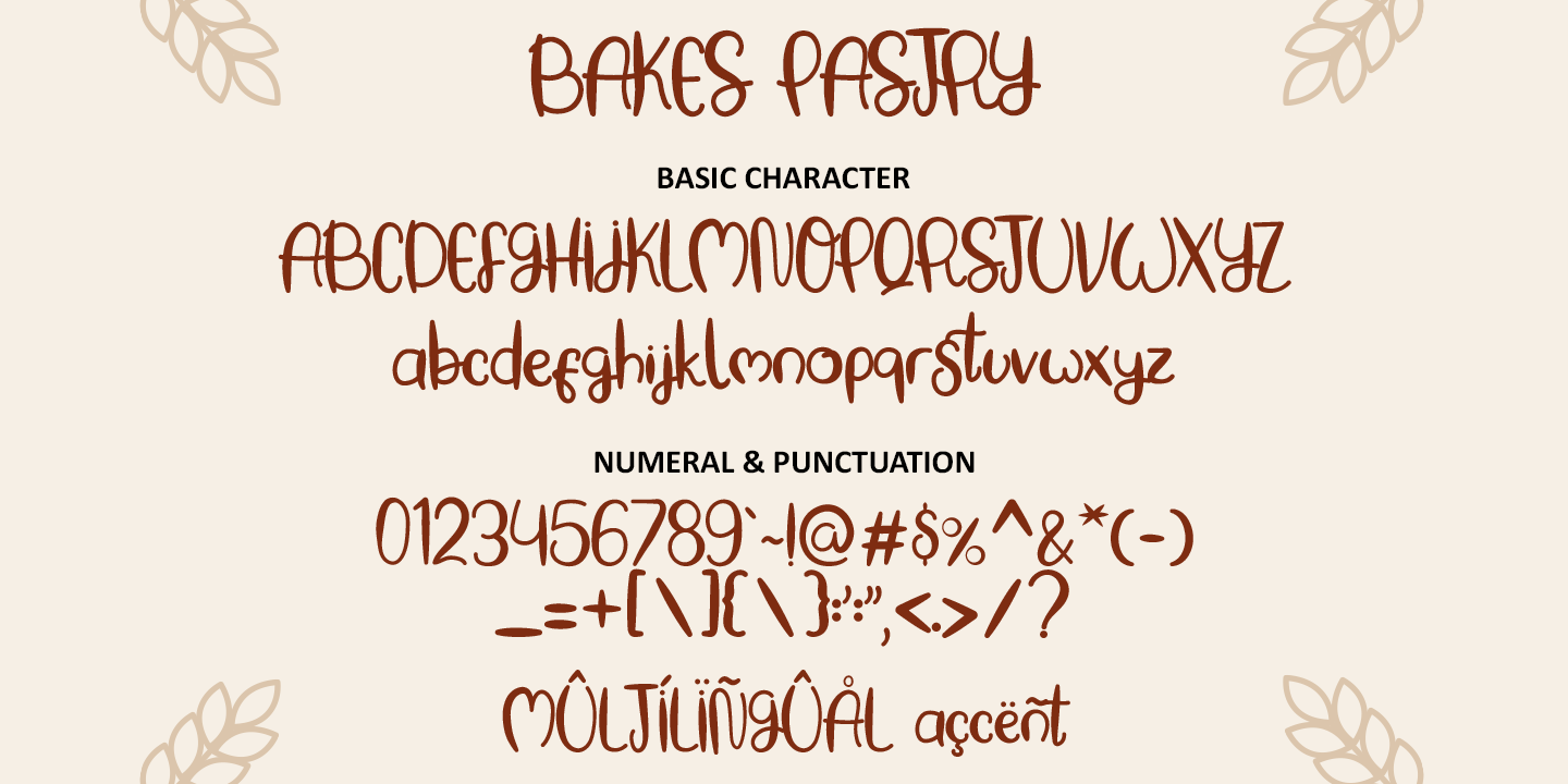 Przykładowa czcionka Baking Pastry #2